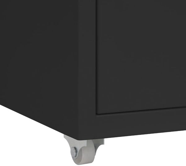 vidaXL Aktenschrank mit Rollen Schwarz 28 x 41 x 69 cm Metall [335914] Bild 7