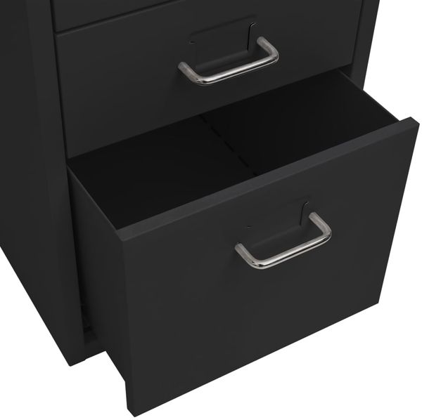 vidaXL Aktenschrank mit Rollen Schwarz 28 x 41 x 69 cm Metall [335914] Bild 6