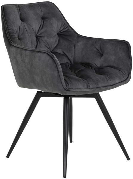 Sesselstuhl Florentina - Samtvelour Vintage Anthrazit