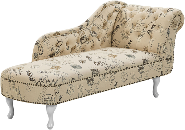 Beliani 'Nimes' Chaiselongue, Beige, Stoff, 79 x 65 x 169 cm, Rechts