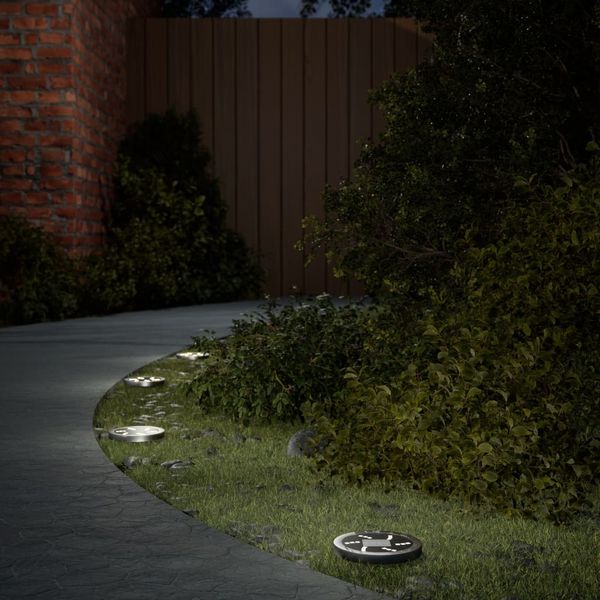 vidaXL Solar-Bodenleuchten mit Erdspieß 12 Stk. Warmweiß 4008199