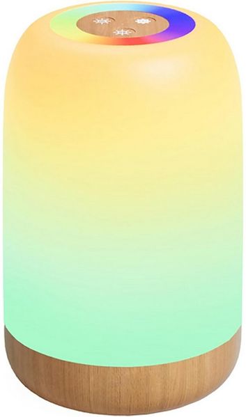 Luckice LED Nachtlicht Touch Dimmbar mit 256 RGB Farben & 4 Modi, Tischlampe Kabellos mit Timer & Haken, USB Aufladbar, Holzmaserung, Tragbares Nachtlicht für Schlafzimmer, Wohnzimmer