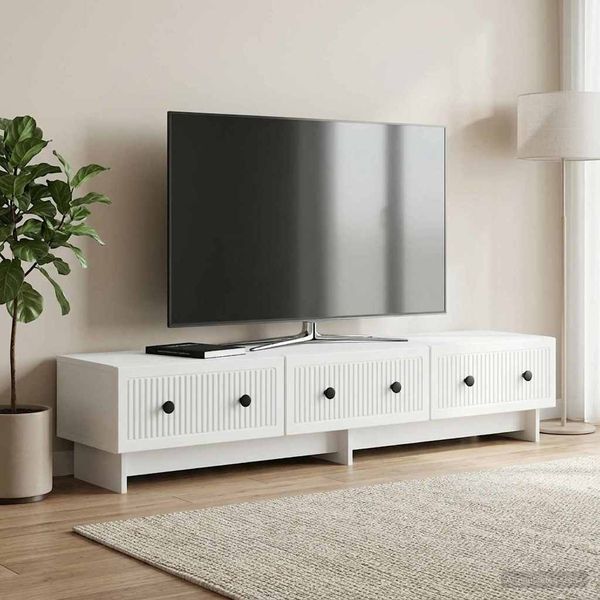 vidaXL TV-Schränk mit Schubladen Weiß 147 x 34,5 x 30 cm Holzwerkstoff 894015