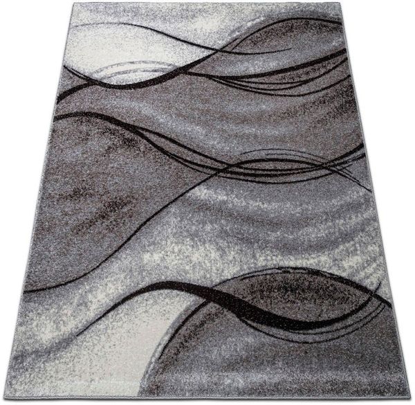 my home Teppich Tritom, rechteckig, Höhe: 9 mm, mit besonders weichem Flor, Kurzflor, modernes Wellen Muster