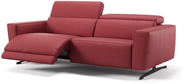 Sofanella Ledercouch ALESSO Dreisitzer Sofa Echtleder in Rot S: 190 Breite x 108 Tiefe