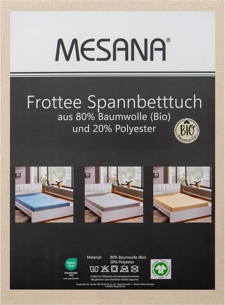 MESANA Spannbettlaken Frottee, Baumwolle, Gummizug: rundum, (1 Stück), unifarben