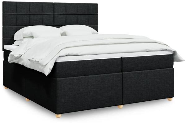 vidaXL Boxspringbett mit Matratze Schwarz 200x200 cm Stoff 3293689