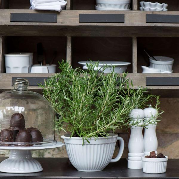 Ib Laursen - Tortenplatte auf Fuß Mynte Keramik Weiß 2079-11 Kuchenplatte Shabby Bild 2