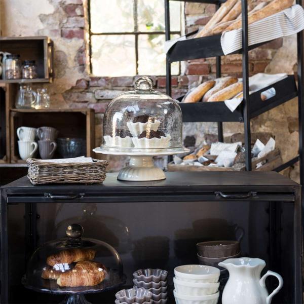 Ib Laursen - Tortenplatte auf Fuß Mynte Keramik Weiß 2079-11 Kuchenplatte Shabby Bild 5