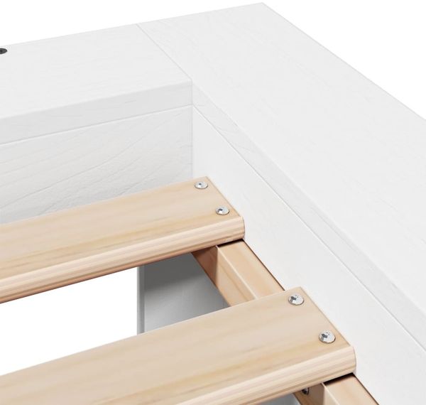 vidaXL Massivholzbett ohne Matratze Weiß 140x190 cm Kiefernholz 3308745 Bild 6