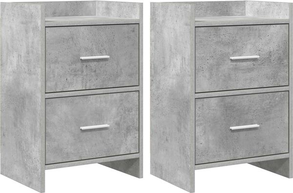 vidaXL Nachttische 2 pcs Betongrau 40 x 30 x 60 cm Holzwerkstoff 8010970