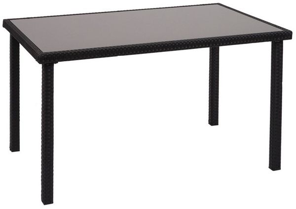 PROREGAL® Gartentisch Poly-Rattan Tisch HxBxT 71x120x75cm Gartentisch Balkontisch