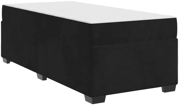 vidaXL Bettrahmen mit Matratze Schwarz 80 x 200 cm Stoff 3399256
