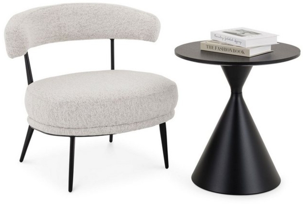 IDIMEX Loungesessel ISOMA, Wohnzimmerset mit Relaxsessel und Beistelltisch modernes design beige Bild 4