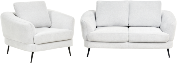 Sofa Set 3-Sitzer KJAER Stoff Cremeweiß