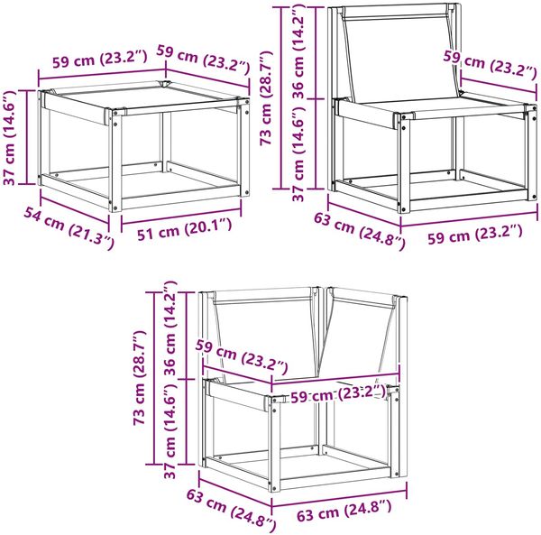 vidaXL Outdoor-Sofagarnitur mit Kissen 8 pcs Weiß und Beige 3389767 Bild 11