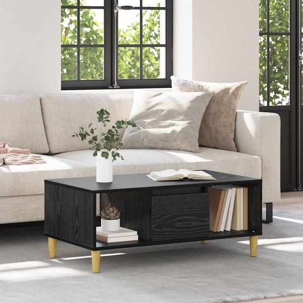 vidaXL Couchtisch Schwarz Eichen-Optik 90 x 50 x 26,5 cm Holzwerkstoff 881167