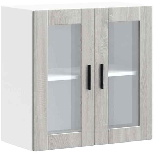 vidaXL Küchen-Hängeschrank mit Glastür Porto Grau Sonoma 854153