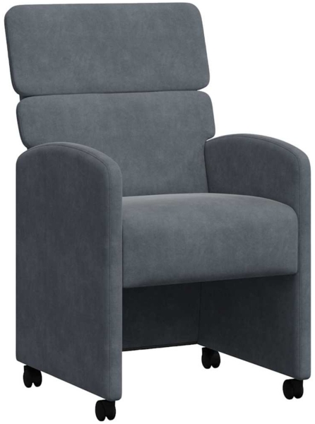 vidaXL Esszimmerstühle mit Rollen 2 pcs Dunkelgrau 58 x 65 x 98 cm 42017876