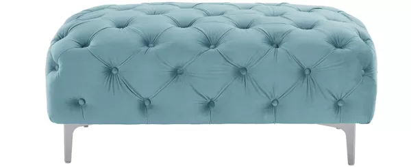 Vente-unique - EDWINA Pouf SamtStoff Blau - B 62 cm x H 44 cm x L 103 cm