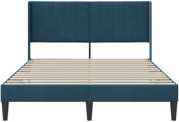 vidaXL Bettrahmen mit Kopfteil Blau 120 x 190 cm Samt 42027496 Bild 4
