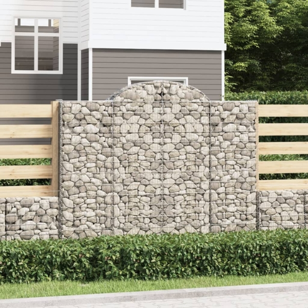 vidaXL Gabionen mit Hochbogen 8 Stk. 200x50x160/180cm Verzinktes Eisen 3146389
