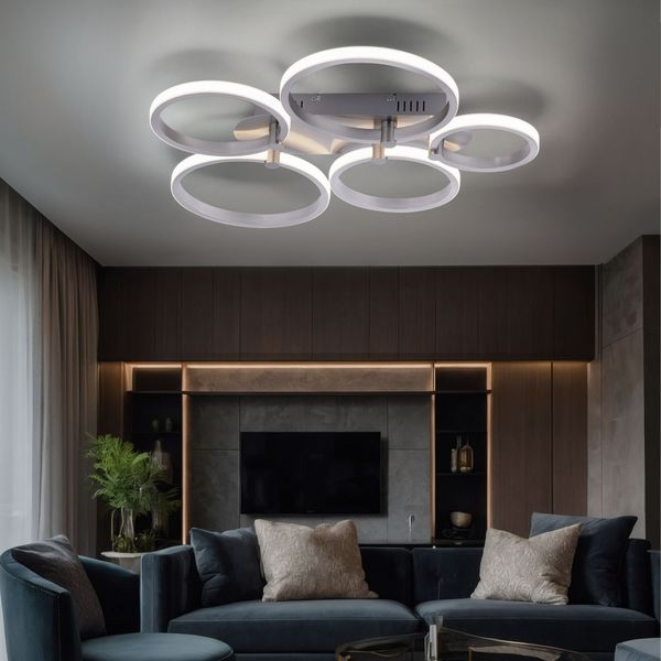 LED Deckenleuchte mit 5 Lichtringen, L 66cm, JOHANNA