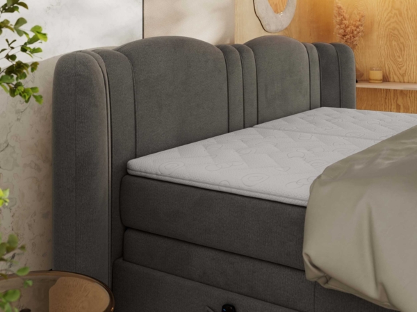 Elektrisch Boxspringbett Multipocket-Matratzen, elektrisch verstellbar, Polsterbett mit Bettkästen - FORTINA - 160 x 200 cm - Dunkelgrau Velvet - H3 Bild 5