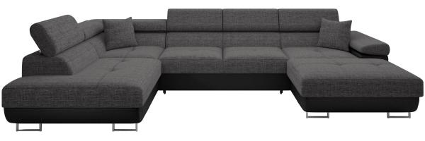 Ecksofa Torezio Bis mit Bettkasten, Schlaffunktion und Einstellbare Kopfstützen (Farbe: Soft 011 + Lux 06, Seite: Links)