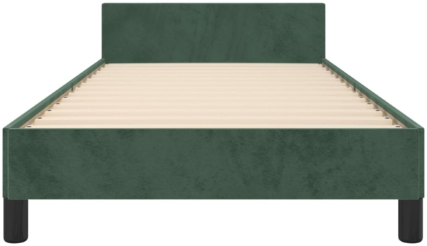 vidaXL Bettgestell mit Kopfteil Dunkelgrün 100x200 cm Samt [3125864] Bild 5