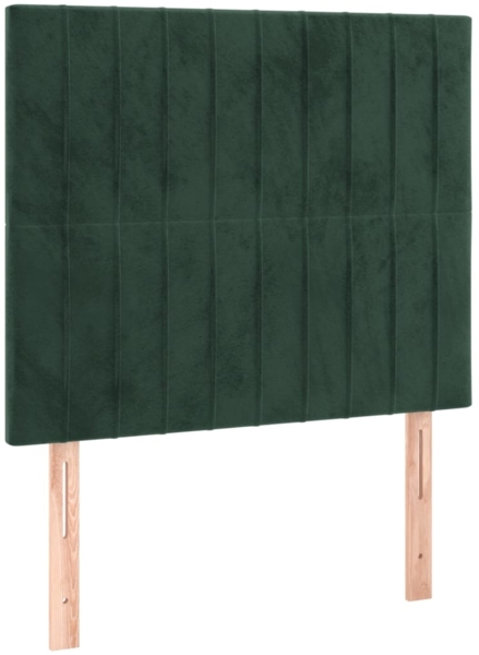 vidaXL Bettgestell mit Kopfteil Dunkelgrün 100x200 cm Samt [3125864] Bild 7