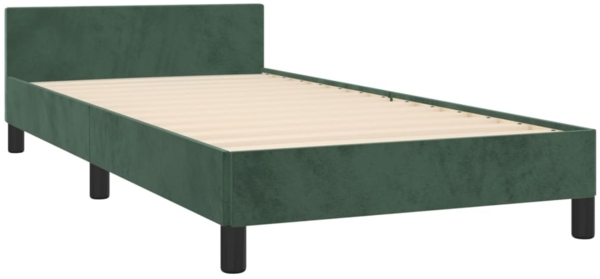 vidaXL Bettgestell mit Kopfteil Dunkelgrün 100x200 cm Samt [3125864] Bild 4