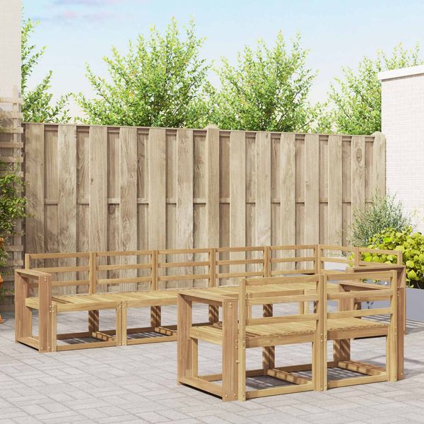 vidaXL Outdoor-Sofagarnitur 8 pcs Weiß Massivholz Akazie 3387808