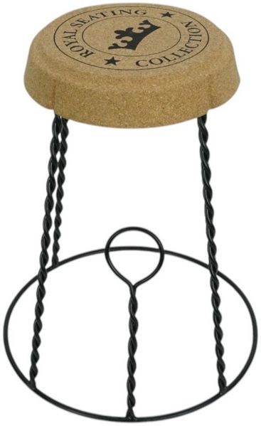 Hocker Korkano braun 40x50x40 cm massivum Kork Metall Hocker-im-Korken-Design Sitzhocker Korkmöbel Barhocker Küchenhocker Loungehocker
