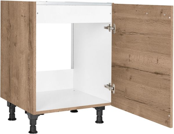 nobilia® Spülenschrank "Structura", Ausrichtung wählbar, vormontiert, in den Breiten 45 und 60 cm, mit höhenverstellbaren Sockelfüßen
