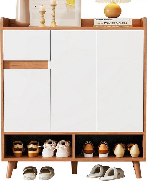 OKWISH Sideboard mit Massivholzbeinen (Wohnzimmerschrank,Kommode,Anrichte, 1 St, 1 Schublade, 3 Türen), mit verstellbaren Einlegeböden