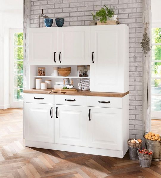 wiho Küchen Küchenbuffet Erla 150 cm breit mit Kassettenfront
