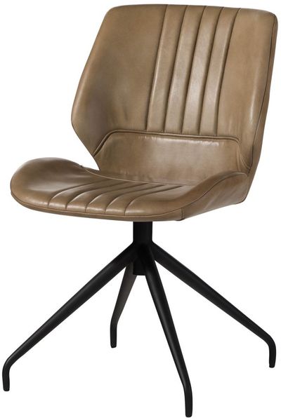Stuhl Echtleder 51x61x84 beige IRON LABEL #611