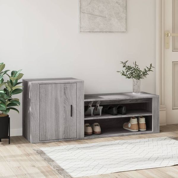 vidaXL Schuhschrank Grau Sonoma 130x35x54 cm Holzwerkstoff 816750