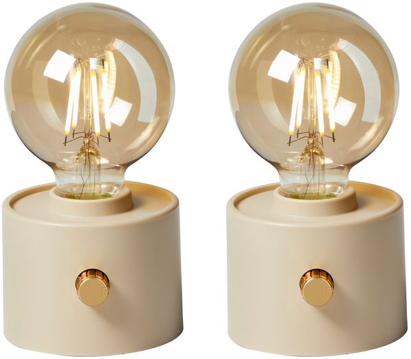 Northpoint LED Nachttischlampe Vintage Akku LED Tischlampe mit USB-C dimmbar