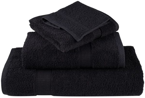 vidaXL Premium-Handtücher SOLUND 2 Stk. Schwarz 100x200 cm 600 g/m² 137437 Bild 4