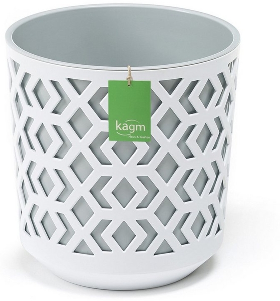 KAGM Übertopf Blumentopf Übertopf Pflanztopf aus Kunststoff 5 Farben (2in1 (Außentopf + Innentopf) Bild 5