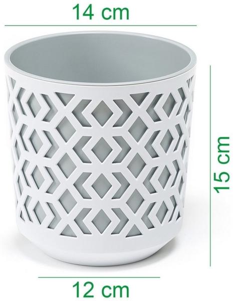 KAGM Übertopf Blumentopf Übertopf Pflanztopf aus Kunststoff 5 Farben (2in1 (Außentopf + Innentopf) Bild 3