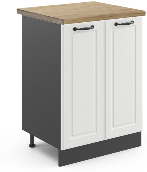 Küchenunterschrank R-Line Weiß Landhaus 60 cm , AP Eiche Vicco