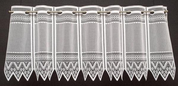 Gardinen Kranzusch Scheibengardine Jacquard grafisch (1 St), Stangendurchzug, transparent, Stablöcher,transparent,verschiedene Höhen, Breiten