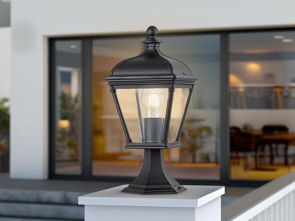 LED Sockelleuchte Garten Laterne im Landhausstil, Höhe 39,5cm