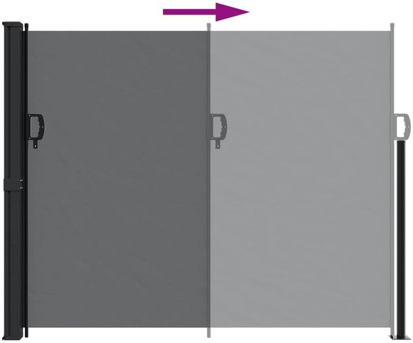vidaXL Seitenmarkise Ausziehbar Schwarz 160x600 cm 4004519 Bild 5
