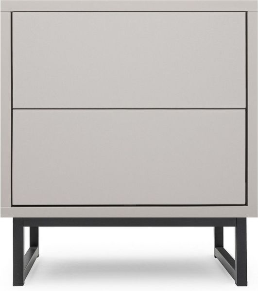Beautysofa Nachttisch GIANA elegante grifflos mit 2 Schubladen (erhältlich in Sandbeige oder Flaschengrün), Breite: 43 cm