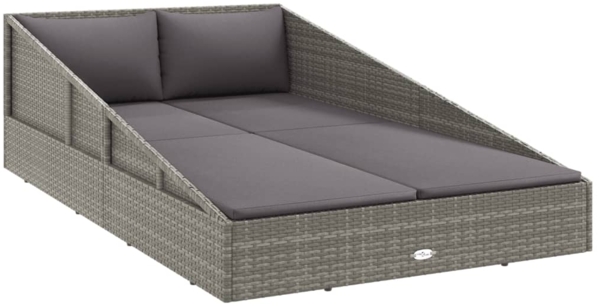 vidaXL Gartenbett Grau 110x200 cm Poly Rattan 45777