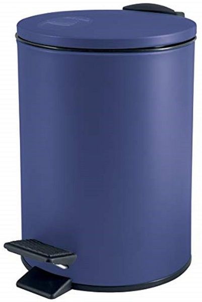 Spirella Kosmetikeimer 3 Liter Edelstahl mit Absenkautomatik und Inneneimer "Adelar" Badezimmer Mülleimer Softclose Abfalleimer dunkelblau